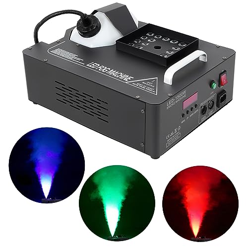 3in1 1500W Stage Vertical Fog Machine DJ Fogger with 24 RGB LED Lights - color: 1500, 24 LEDs