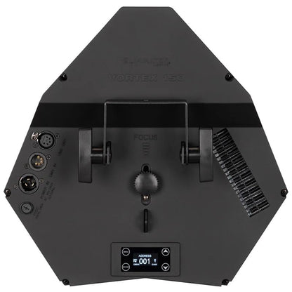 Eliminator Lighting Vortex 150 White LED Moonflower Effect Lights w/Mirrored Scanners, 3 Degree Beams, 11 Color GOBO Combos, DMX512 RDM Sound Modes, 2-Piece