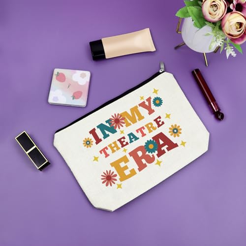 Sazuwu Theater makeup bag Theatre Drama Gift for Women Theaters Lovers Gift for daughter sister bestie cosmetic bag Appreciation Gifts for Dramatist Christmas Birthday Gifts toiletry pouch - color: IN MY THEATRE ERA