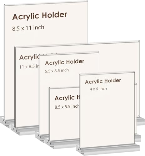 newnewshow 4x6 Inch Clear Acrylic Sign Holder, Display Stand, Plastic Card Holder for Business, Office, Retail (4x6 Inch 3 Pack) - size: 3Pack
