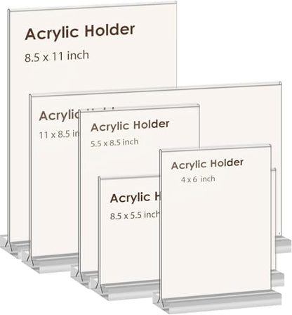 newnewshow 4x6 Inch Clear Acrylic Sign Holder, Display Stand, Plastic Card Holder for Business, Office, Retail (4x6 Inch 3 Pack) - size: 3Pack