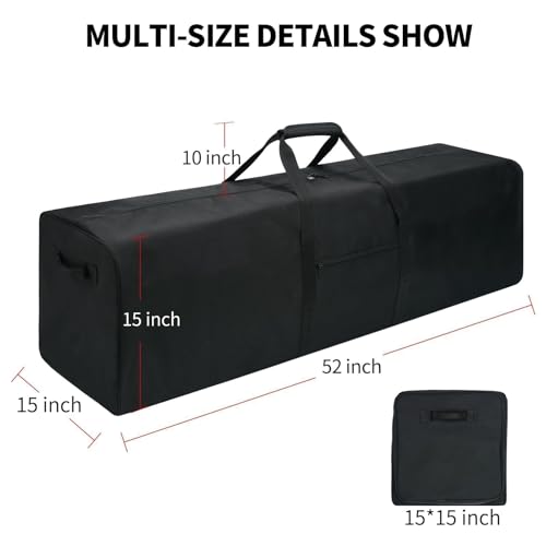 Urbanstand 52 inch Foldable Duffel Lock Zipper Travel Camp, Black - color: Black, size: 52 Inch