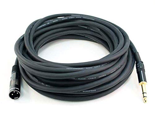 Monoprice 104765 35-Feet Premier Series XLR Male to 1/4-Inch TRS Male 16AWG Cable gold - size: 35ft