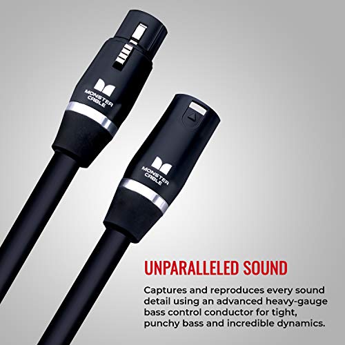 Monster Cable Prolink Studio Pro 2000 XLR Microphone Cable, 10 Foot Balanced Mic Cable, Gold XLR Male to Female Connectors, Multi-Gauge Wire Network Studio Cable - size: 10 Ft.