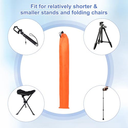 31.5 x 5 Inch Tripod Monopod Case Bag, Oxford Cloth Foldable Tripod Carrying Case Bag with Drawstring, Fits Speaker/Light Stand/Studio/Outdoor/Travel/Camping, Orange - size: 31.5x5 Inch