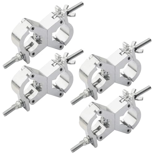 Mad Owl Stage Lighting Equipment & Accessories,Aluminum C‑clamp Scaffolding Heavy Duty Truss Clamps Adjustable 30-35mm/1.18-1.38 inches for Moving head beam lighting (4pack Silver color) - size: 4Pc 30-35mm/1.18-1.38"
