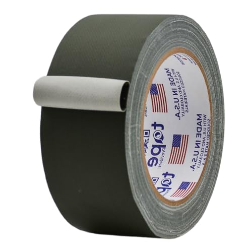 MAT Gaffer Tape Olive Drab Low Gloss Finish Film, 2 inch x 60 Feet, Residue Free, Non Reflective, Secure Cords to Stages, Great for Concerts or Trade Shows, Weddings, & Floor Marking - color: Olive Drab