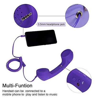 Oweisong Fun Telephone Purse for Women Novelty Pink Phone Tote Handbags Top Handle Shoulder Crossbdoy Bag - color: Bright Purple