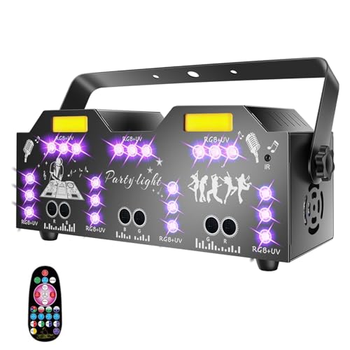 DJ Lights for Parties, Disco Lights DMX and Sound Activated Stage Light, 29-Eyes LED Stage Lighting for Parties Indoor Dance Floor Birthday Rave Bar Karaoke Wedding Show Club - color: 29 Eyes