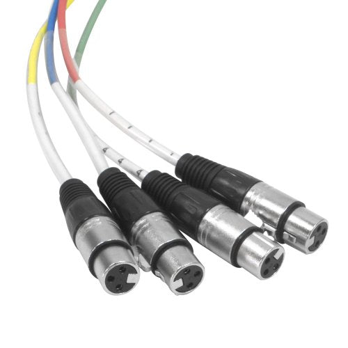 Seismic Audio - SAXT-4x5F - 4 Channel 1/4" TRS to XLR Female Snake Cable - 5 Feet Long - Serviceable Ends - Pro Audio Effects Snake for Live Live, Recording, Studios, and Gigs - Patch, Amp, Mixer, - size: 5 feet - 4 channel