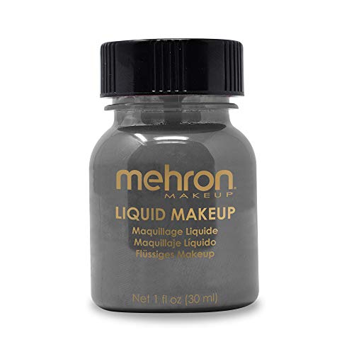 Mehron Makeup Liquid Makeup - MONSTER GREY, Face & Body Paint | 1 Fl oz Water-Based Face Paint & Body Paint Perfect for Halloween & Cosplay. Air Brush Compatible. Vegan & Made in the USA. - color: Monster Grey