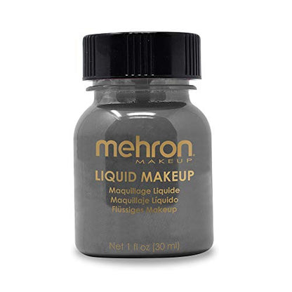 Mehron Makeup Liquid Makeup - MONSTER GREY, Face & Body Paint | 1 Fl oz Water-Based Face Paint & Body Paint Perfect for Halloween & Cosplay. Air Brush Compatible. Vegan & Made in the USA. - color: Monster Grey