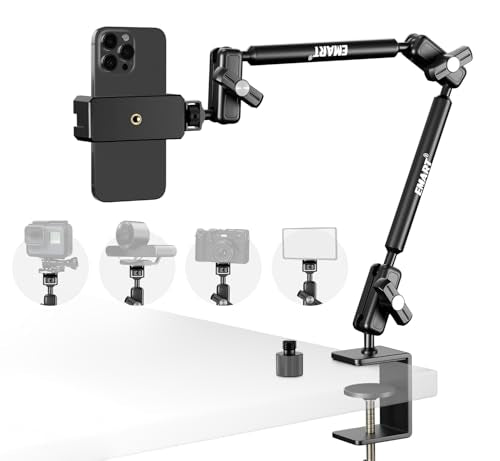 EMART 21" Magic Arm Clamp Kit,Overhead Camera Mount with C Clamp 1/4" Screw - color: C-Clamp