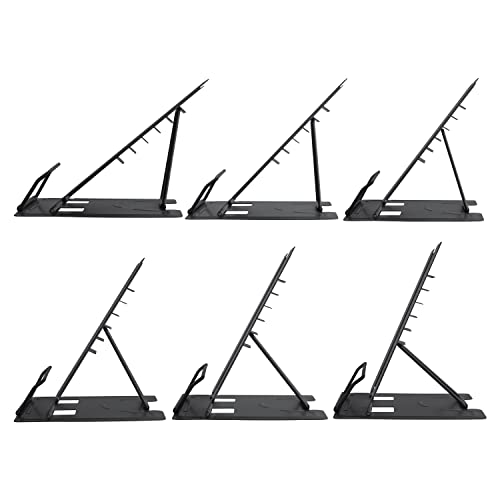 Honagu Book Stand Metal Desk Book Holder, Book Holders for Reading Hands Free, Adjustable Cookbook Documents Holder, Portable Bookstand for Music Books, Textbook, Recipe, Tablet, Ipad (Black) - color: Black