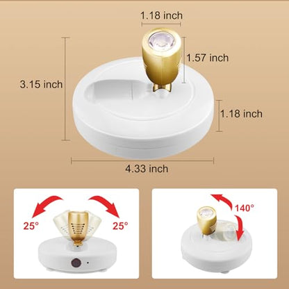 HONWELL LED Spotlight Wireless Accent Lights 2 Pack Battery Powered Warm White Puck Lights with Remote,Under-Cabinet Light Indoor Closet Light with Rotatable Head,Picture Light for Paintings