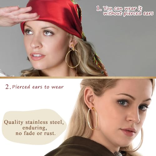 Women Pirate Costume Accessories Set|Headscarf Wrap Hat Sash Belt Cosplay Outfit With Stainless Steel Earring Necklace - style: 5 Pcs Pirate Set - Red Pirate Metal Skull Set