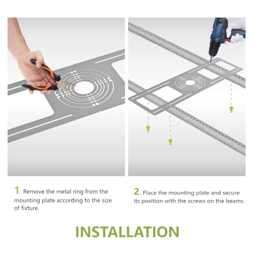 72-Pack New Construction Mounting Plate, 2-3-4-5-6in, LED Recessed Lighting Housing Kits, Flat Steel Rough-in Bracket Fixture for LED Light Bar, Shallow Recessed Lighting Housing Plate - color: Symmetric 2-3-4-5-6", size: 72 Pack