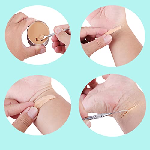 MEICOLY Scar Wax Kit with Spatula,Realistic SFX Scar Makeup,Coagulated Blood Fake Blood Gel with Black Stipple Sponge,Halloween Special Effects Makeup for Wound/Cuts