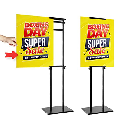 WHAUU Display Stand Sign Holder, Heavy Duty Adjustable Poster Stand | Pedestal Sign Stand with Non-Slip Base, Up to 75inch, Double-Sided for Board & Foam Sign, Fit Wedding, Restaurant, Business - size: 75 inch-1PACK