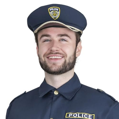 Dress Up America Police Hat for kids - Blue Cop Cap for Children - Costume Accessory - style: Police Hat - Adult, One Size Fits All