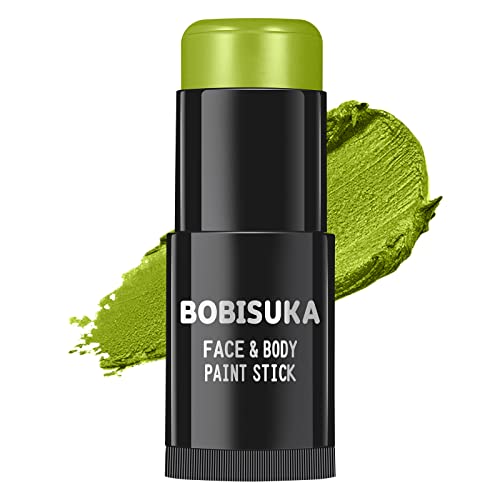 BOBISUKA Ogre Green Face Body Paint Stick, Light Green Eye Black Painting Sticks for Sports, Facepaints Makeup for Halloween Goblin Zombie Witch Camo Hulk Cosplay Special Effects Costume SFX - color: Ogre Green