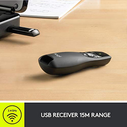Logitech Wireless Presenter R400 USB A PowerPoint Clicker with Laser - color: Red Laser, style: 5 buttons