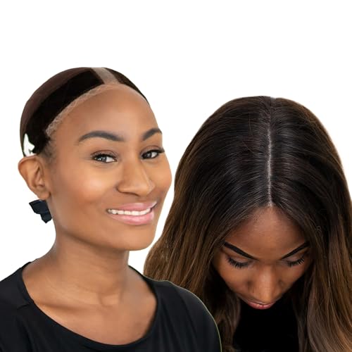 MILANO COLLECTION Lace Wig Grip Cap for Women, Adjustable Wig Caps for Women Non Slip with Headband to Secure Lace Top Perfectly in Place, One Size Fits All, Chocolate Brown, 2 Pack - color: Chocolate Brown, 2 Pack
