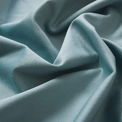 Roslynwood Velvet Eggshell Blue Curtain 63 inch Long - Curtains Block Light Rod Pocket Thermal Insulated Window Drapes Set for Living Room/Bedroom/Dining Room, W52 x L63, 2 Panels - color: Eggshell Blue, size: 52"W x 63"L (Pack of 2)