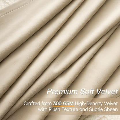 Topfinel Velvet Curtains 84 inches Long Beige Modern Elegant Luxury Light Blocking Privacy Window Treatments for Living Room Bedroom,Soft Velvet Curtain Rails Ceiling Mount 2 Panels,W42 x L84 - color: Beige, size: 42"W x 84"L (Pack of 2)