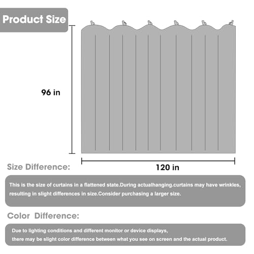 Room Divider Blackout Curtain Track Curtains Wall Dividers Panels Screen for Living Rooms Bedroom Office Privacy Partition Separation, W120 × L96 Inch,1 Panel, Beige - color: Beige, size: 120"W x 96"L (Pack of 1)