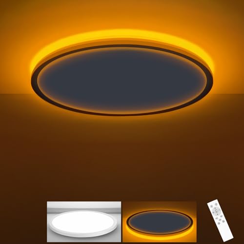 zemty 12 Inch LED Ceiling Light with Night Light 1800K, 3000K/4000K/6500K Dimmable Light Fixtures with Remote Control,24W 2400lm Flush Mount Ceiling Lamp for Bedroom LivingRoom Bathroom Kitchen-White - color: White, size: 12in-1Pack