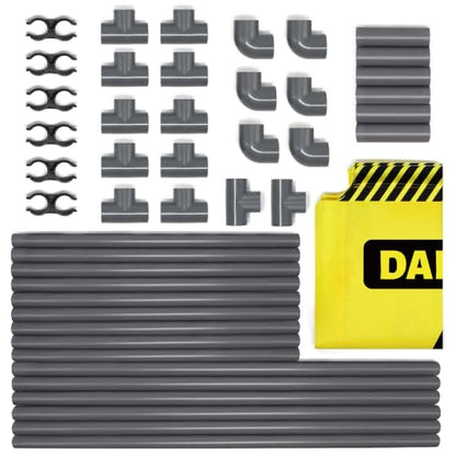 RELIANCER 3-Panel Safety Barricade,5.8FT Foldable Security Sign Barrier Gate,Safety Warning Barricade Fence,Traffic Barricades,Outdoor Crowd Control Barriers,Hazardous Area Driveway Isolation Gate - color: Yellow-2