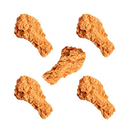 5 Pcs Simulated Chicken Legs Fake Food Model Simulated Model Lifelike Fake Fried Chicken Kitchen Home Party Decoration Display Photography Props
