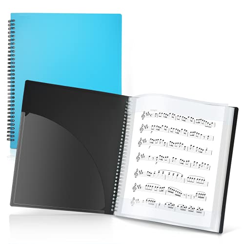 CRANBURY Sheet Music Folder 8.5x11, Dual-Use Music Binder, Blue - color: Bright Blue, size: 8.5x11"