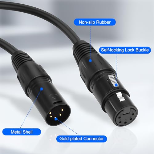 XMSJSIY XLR to RJ45 Adapter Cable DMX 5 Pin XLR Male &Female to RJ45 Female | Network Ethernet Connector Extension Cable Compatible with DMX-CON Controller Series, RGB Tube Light, Mixer - 30CM/11.8inch
