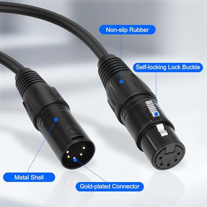 XMSJSIY XLR to RJ45 Adapter Cable DMX 5 Pin XLR Male &Female to RJ45 Female | Network Ethernet Connector Extension Cable Compatible with DMX-CON Controller Series, RGB Tube Light, Mixer - 30CM/11.8inch