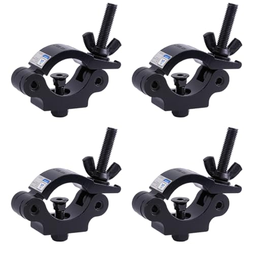 Sarknoah.Black 2″Heavy Duty Truss Clamp, 667lb(300KG) Aluminum Alloy Stage Lighting Clamps, Fits 1.5″-2″(38-52) mm Truss Coupler Clamp for DJ Lights, Moving Head Par Lights, TUV Certified, Pack of 4. - color: black