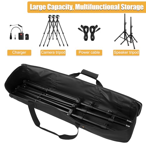 Multifunctional Tripod Bag 36.5 X 7 X 7 Inches / 93 X 18 X 18 cm Heavy Duty Tripod Carrying Case with Handle for Lights, Speakers, Cameras, Booms, Microphone Stands, Black - size: 36.5 X 7 X 7 Inch
