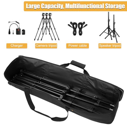 Multifunctional Tripod Bag 36.5 X 7 X 7 Inches / 93 X 18 X 18 cm Heavy Duty Tripod Carrying Case with Handle for Lights, Speakers, Cameras, Booms, Microphone Stands, Black - size: 36.5 X 7 X 7 Inch