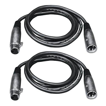 CHAUVET DJ I 10 Foot Male to Female 3 Pin Connector DMX Lighting Effect Cables for DJ Lighting, Concerts, and Weddings (2 Pack)