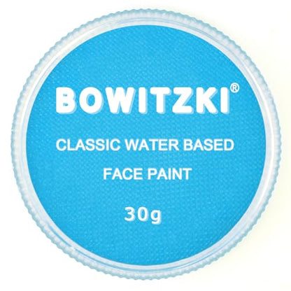 Bowitzki 30g Professional Face Paint Body Paint Water Based Face painting Makeup for Adults Split Cake Single Color - Light Blue - color: Light Blue