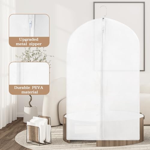 20 Pack Translucent Garment Bag,PEVA Hanging Clothes Cover,24"x43" Suit Dress Bag for Closet Storage Travel - color: Translucent