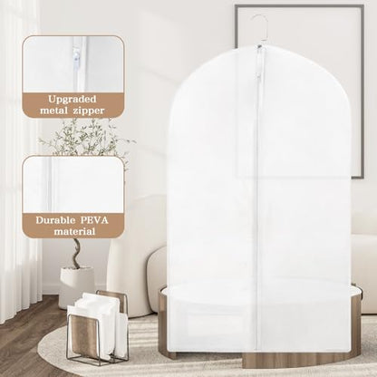 20 Pack Translucent Garment Bag,PEVA Hanging Clothes Cover,24"x43" Suit Dress Bag for Closet Storage Travel - color: Translucent