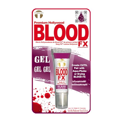 Blood FX Thick Drying Fake Blood Gel for Realistic Special Effects Makeup – Dark Red, Fast Drying, Ideal for Halloween, Theater, Film, and Costume Use