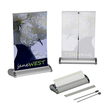 Mini Table Top Retractable Banner Stands – Fits 8.3in x 11.7in Banners - Includes 10 Banner Stands (Banners are not Included) - color: 10 Stands, size: Small