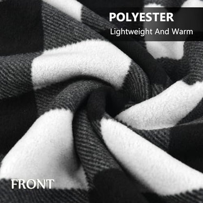 forestfish Fleece Wearable Blanket Oversized, Comfy Lightweight Lap Blanket Poncho Throw with Buttons, 63“x 55”(Black) - color: Black, size: Large(63"x55")