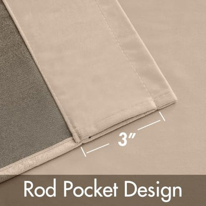 MIULEE Camel Beige Velvet Curtains 63 Inch Long 2 Panels, W40 x L63 | Luxury Super Soft, Thermal Insulated, Room Darkening Drapes, Rod Pocket Design, Window Curtains for Bedroom Living Room - color: Camel Beige, size: 40"W x 63"L (Pack of 2)