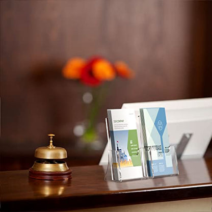 NIUBEE Acrylic Brochure Holder 4 x 6, Flyer Holder Stands Display, 2 Pack | Clear Brochure Display Stand for 4" Trifold Pages, Literature Holder Countertop for Magazine,Pamphlet, Booklets,Menu,Journals - size: 4" x 6", style: 2 Pack