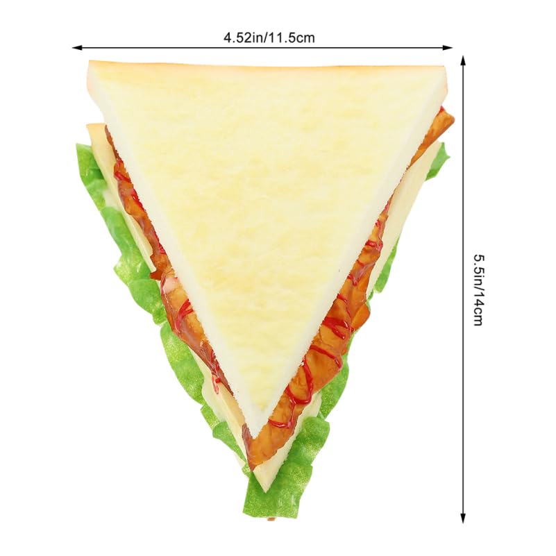 NOLITOY 6 Pcs Artificial Sandwiches Pu Food Model 5.51 X 4.52 X 6.49 in Fake Sandwich Props for Kitchen Display Photo Prop Party Decoration Classroom Teaching