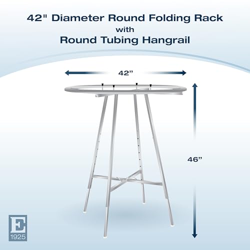 Econoco 42-Inch Folding Round Garment Rack, Adjustable 46–66″ Height - size: 42" Diameter